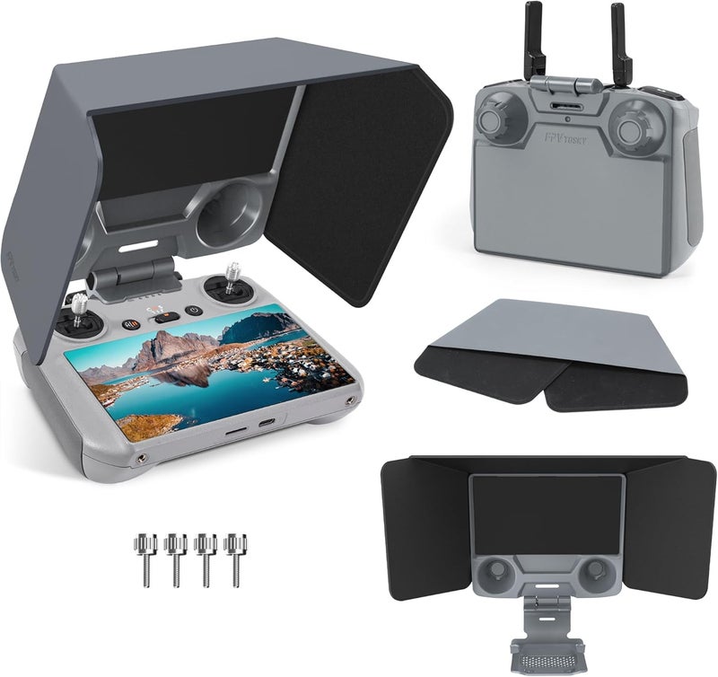 FPVtosky غطاء واقي من الشمس لجهاز التحكم RC 2 لطائرة DJI Mini 4 Pro، واقي عصي التحكم لجهاز DJI RC 2 لملحقات DJI Ari 3، حماية شاشة جهاز التحكم لطائرة DJI Mini 4 Pro، ملحقات DJI Mini 4 Pro - Image 1